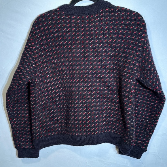 LL Bean | Vintage Nordic Wool Sweater - red blue chunky winter small - Picture 8 of 8